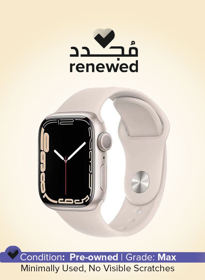 Apple - Renewed - Watch Series 7 GPS 45mm Aluminium Case With Sport Band Starlight - Image 1