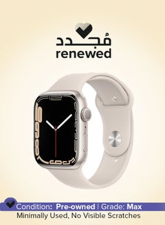 Apple Renewed - Watch Series 7 (GPS, 45mm) Aluminum Case With Sport Band Starlight  - Image 1