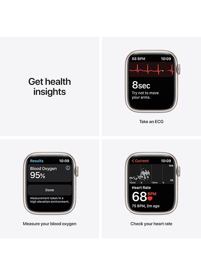 Apple - Renewed - Watch Series 7 (GPS, 45mm) Aluminum Case With Sport Band Starlight - Image 1