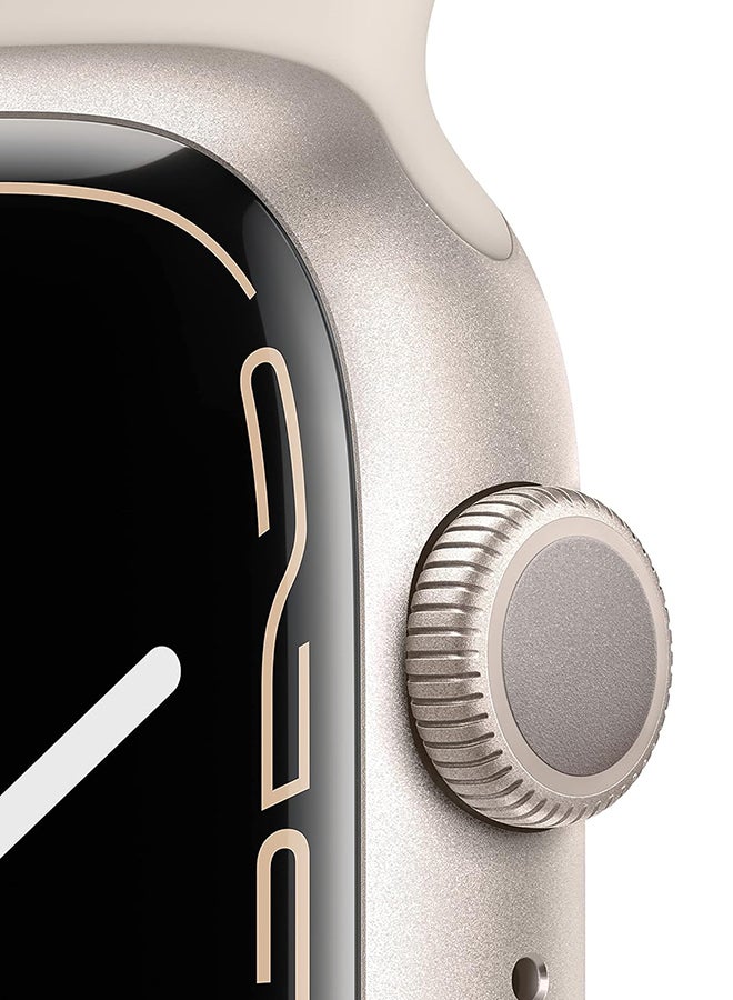 Apple - Renewed - Watch Series 7 (GPS, 45mm) Aluminum Case With Sport Band Starlight - Image 1