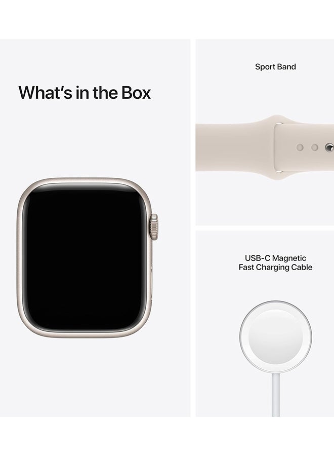 Apple - Renewed - Watch Series 7 (GPS, 45mm) Aluminum Case With Sport Band Starlight - Image 1