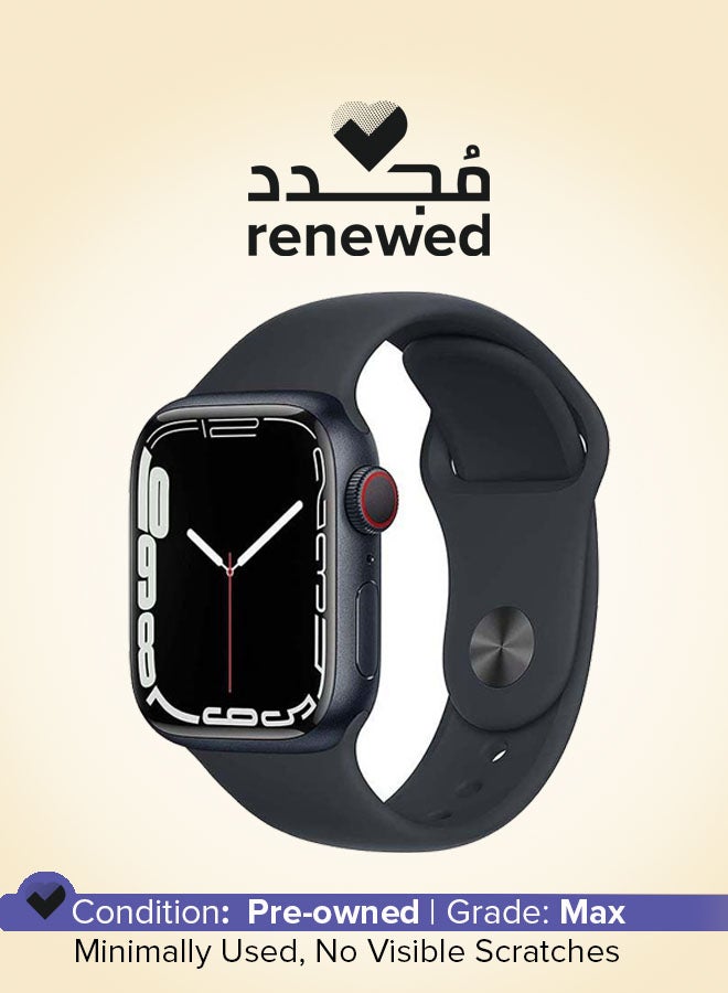 Apple - Renewed - Watch Series 7 GPS + Cellular 7 45mm Aluminium Case With Sport Band Midnight - Image 1