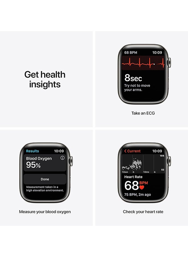 Apple Renewed - Watch Series 7 (GPS + Cellular 45mm) Graphite Stainless Steel Case With Sport Band Abyss Blue - Image 3