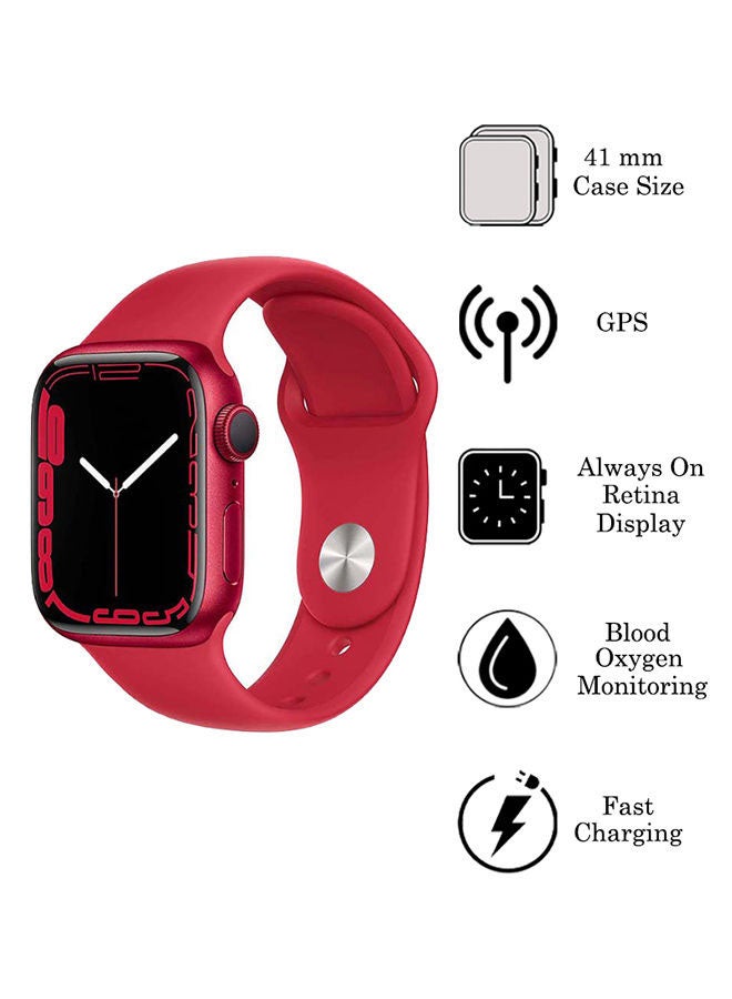 Apple - Renewed - Watch Series 7 GPS 41mm Aluminium Case With Sport Band Red - Image 1
