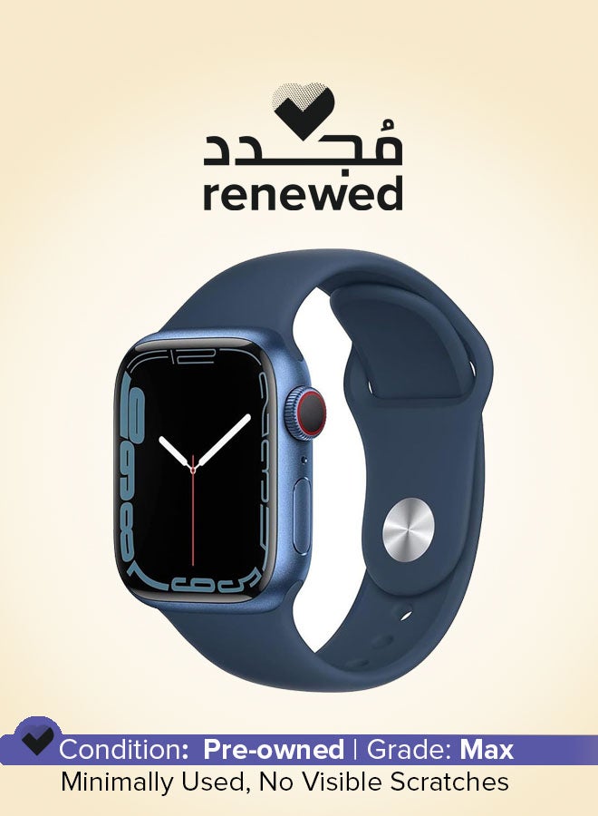 ابل  Renewed - Watch Series 7 (GPS + Cellular, 41mm) Aluminum Case With Sport Band Abyss Blue - Image 1