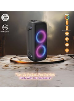 AFRA Party Speaker, 100 Watts, 12.76kg, 4500Ma Battery, Side Handle And Wheels, With Remote Control, ESMA Approved, 2 Years Warranty AF-100PSBK Black  - Image 2