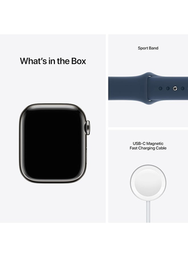 Apple - Renewed - Watch Series 7 (GPS + Cellular, 41mm) Stainless Steel Case With Sport Band Graphite - Image 1