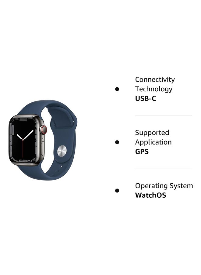 Apple - Renewed - Watch Series 7 (GPS + Cellular, 41mm) Stainless Steel Case With Sport Band Graphite - Image 1