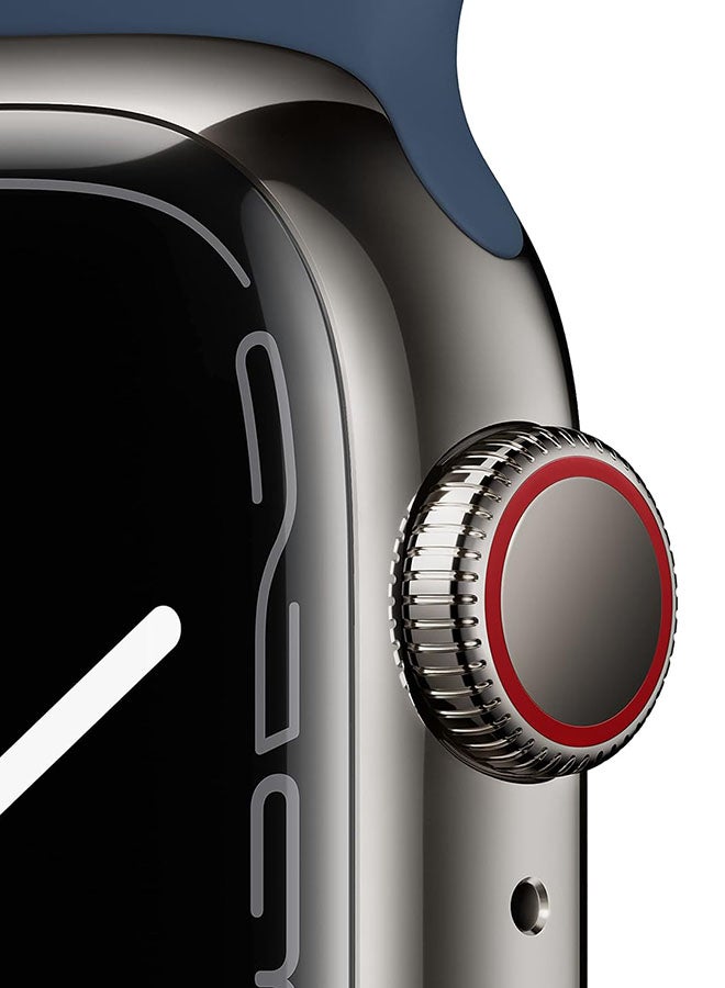 Apple - Renewed - Watch Series 7 (GPS + Cellular, 41mm) Stainless Steel Case With Sport Band Graphite - Image 1