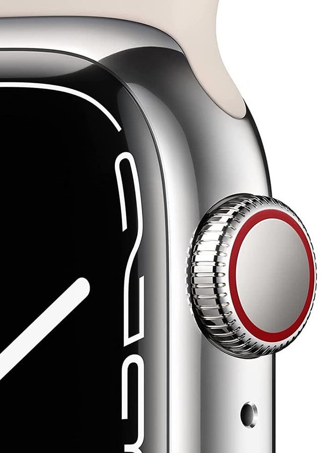 Apple Renewed - Watch Series 7 (GPS + Cellular, 41mm) Aluminum Case With Sport Band Starlight - Image 3