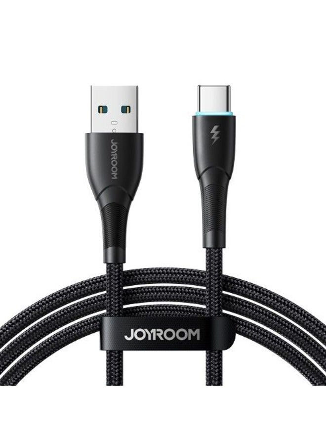 JOYROOM SA32-AC3 Starry Series 3A Fast Charging USB-A To Type-C Data Cable, 1M - Black Black - Image 1