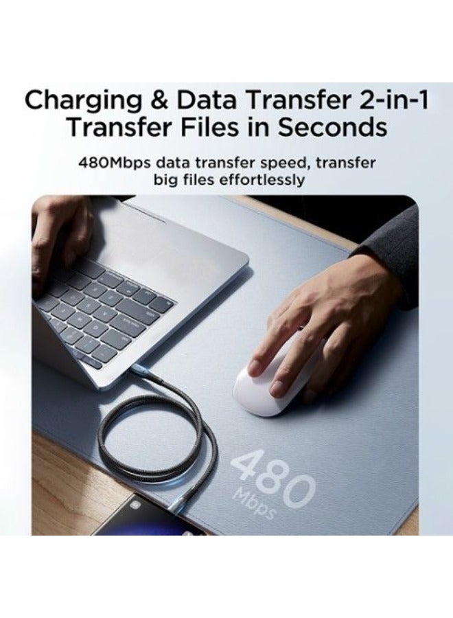 JOYROOM SA32-AC3 Starry Series 3A Fast Charging USB-A To Type-C Data Cable, 1M - Black Black - Image 5