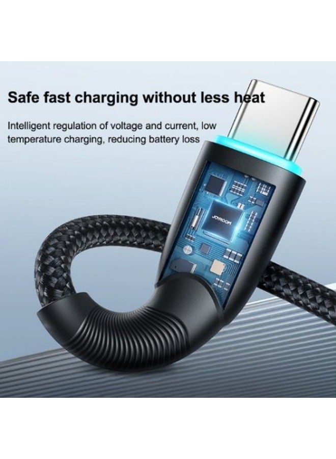 JOYROOM SA32-AC3 Starry Series 3A Fast Charging USB-A To Type-C Data Cable, 1M - Black Black - Image 2