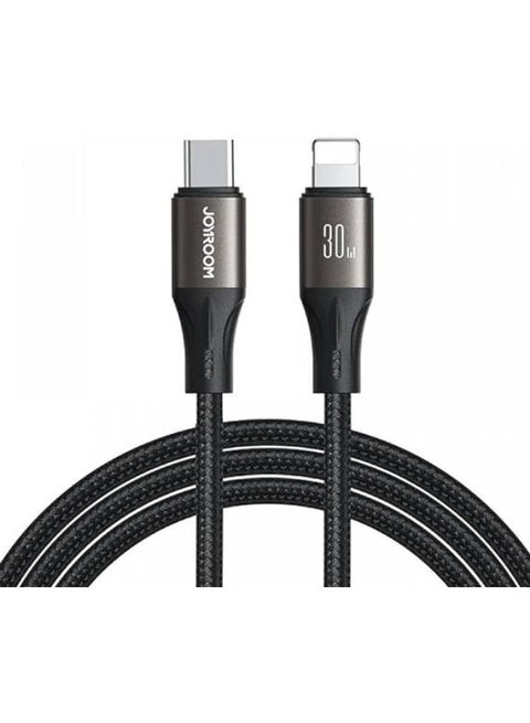 SA25-CL3 Light-Speed Series 30W Fast Charging Type-C to Lightning Data Cable, 1.2M - Black