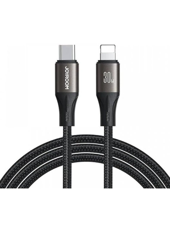JOYROOM - SA25-CL3 Light-Speed Series 30W Fast Charging Type-C to Lightning Data Cable, 1.2M - Black - Image 1