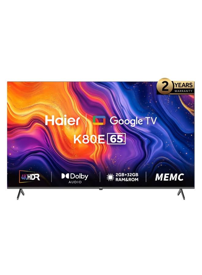 تلفزيون هاير 65 بوصة 4K UHD Smart LED مع جهاز استقبال مدمج - H65K80EU - pnsku/N70070701V/45/_/1742910796/4d0e7062-6d86-4fc2-8174-6531e4e57101