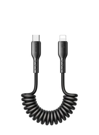S-A38 Easy Travel Series Type-C to Lightening Coiled Data Cable 5ft, 30W, 1.5m - Black - pnsku/N70070716V/45/_/1715158910/8adc32de-e63b-4690-89e8-0342c57ab302
