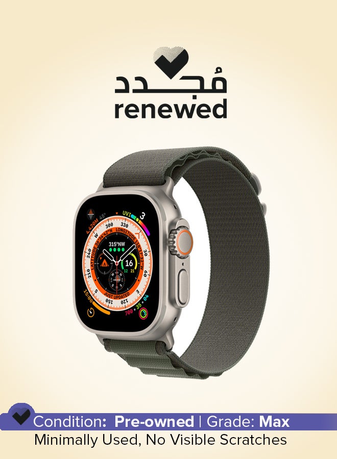 Apple Renewed - Watch Ultra GPS + Cellular, 49mm Titanium Case With Alpine Loop - Medium Green - Image 1