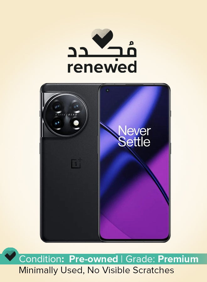 ون بلس تم تجديده - 11 ثنائي الشريحة باللون الأسود، وذاكرة الوصول العشوائي (RAM) سعة 16 جيجابايت، وسعة التخزين 256 جيجابايت، ويدعم شبكة الجيل الخامس (5G) - الإصدار العالمي - Image 1