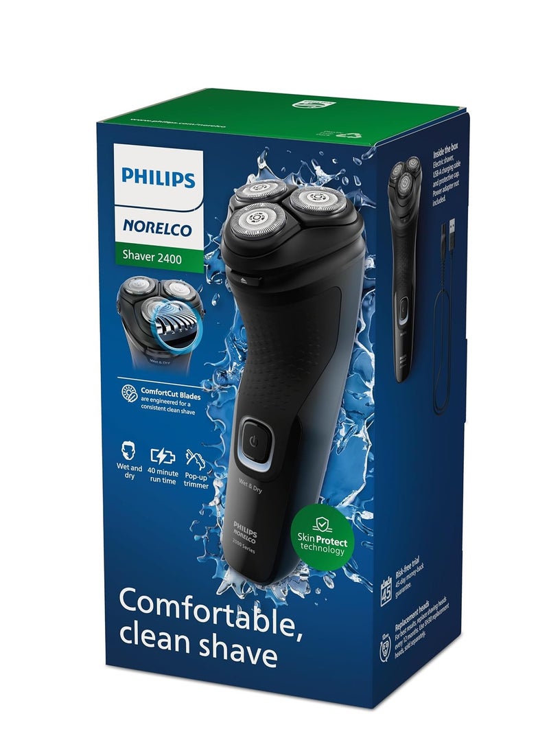 Philips - Norelco Shaver 2400, Rechargeable Cordless Electric Shaver With Pop-Up Trimmer, X3001/90 - Image 1