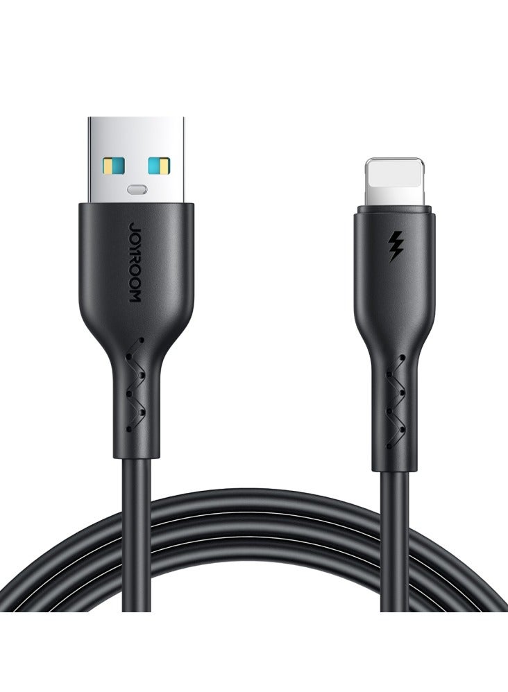 JOYROOM A26 3A USB-A to Lightning Fast Charging Data Cable, 1M - Black  - Image 1