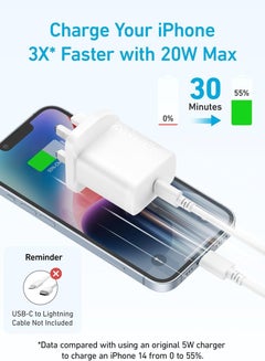 Anker 2-Pack 20W USB C Fast Wall Charger USB C Charger Block Snow  - Image 3
