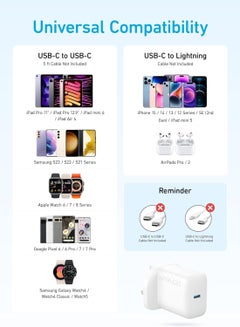 Anker 2-Pack 20W USB C Fast Wall Charger USB C Charger Block Snow  - Image 5