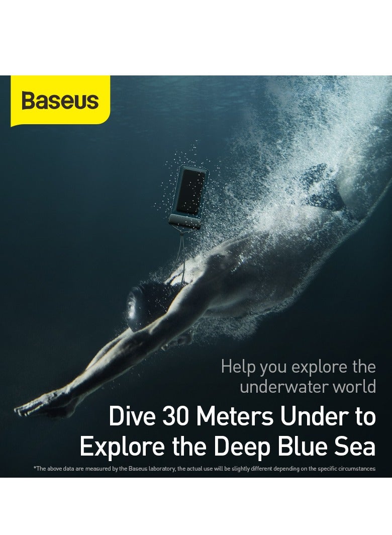 Baseus AquaGlide Waterproof Phone Case, IPX8 Certified 30M Waterproof Phone Pouch Waterproof Cell Phone Case Fit for Big Phones up to 7.2" For iPhone 15 Pro Max/Plus/14/13/12/Samsung/S24/S23 Ultra- Black - Image 2