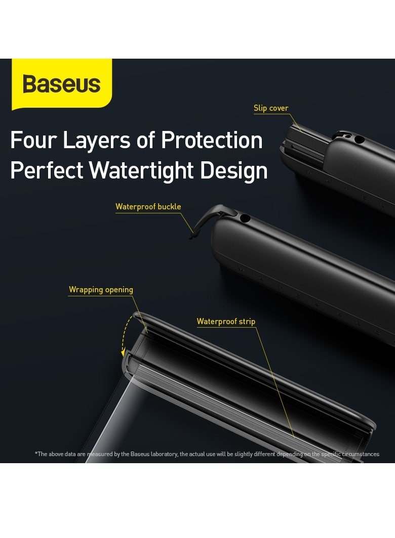Baseus AquaGlide Waterproof Phone Case, IPX8 Certified 30M Waterproof Phone Pouch Waterproof Cell Phone Case Fit for Big Phones up to 7.2" For iPhone 15 Pro Max/Plus/14/13/12/Samsung/S24/S23 Ultra- Black - Image 3