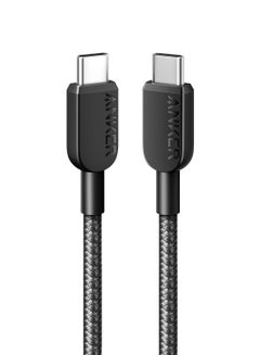 آنكر كابل 310 USB C إلى USB C (مضفر بطول 3 أقدام) 60 وات أسود سبج  - Image 1