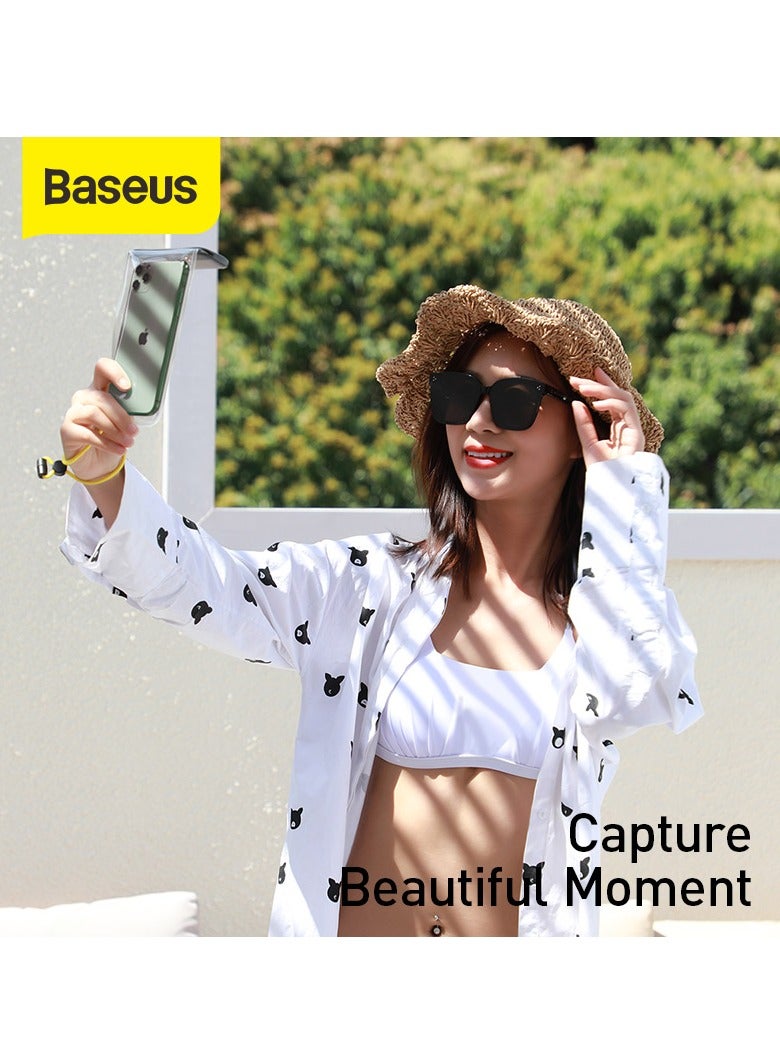Baseus AquaGlide Waterproof Phone Case, IPX8 Certified 30M Waterproof Phone Pouch Waterproof Cell Phone Case Fit for Big Phones up to 7.2" For iPhone 15 Pro Max/Plus/14/13/12/Samsung/S24/S23 Ultra- White  - Image 4
