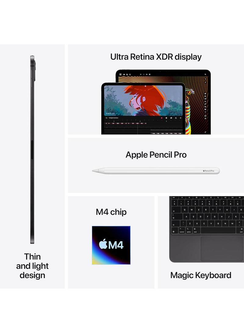 Apple - iPad Pro - 2024 (7th Generation) M4 13-Inch, 2TB, 5G, Silver With Standard Glass - Middle East Version - Image 1
