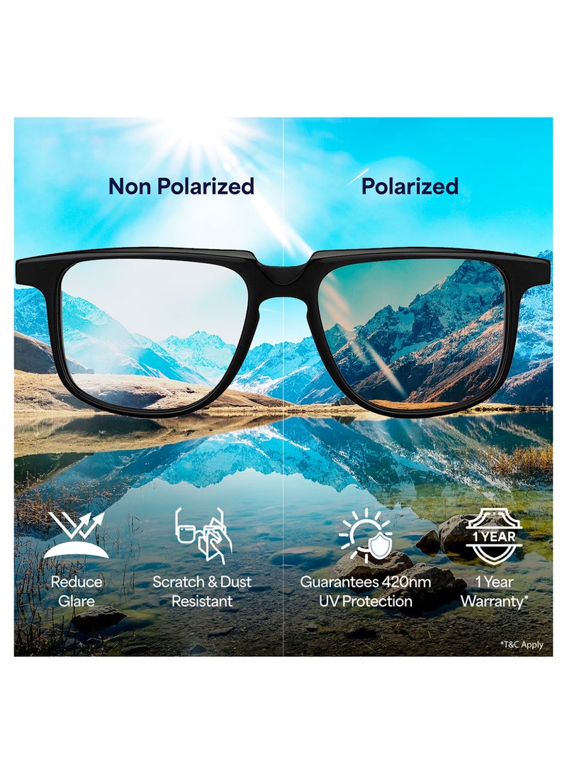 VINCENT CHASE Unisex Polarized Rectangular Sunglasses VC S13116  - Image 5