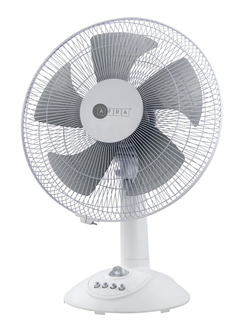 AFRA - Table Fan, 12 Inch, 60w, 1200 RPM, With 3 Speed Controller 60 Minutes Timer, 1 Year Warranty AF-1260TFWT White - Image 1