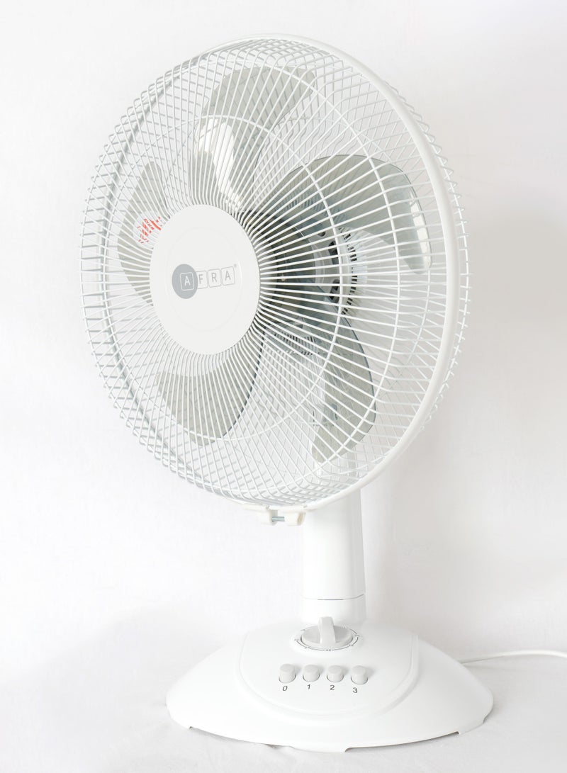 AFRA - Table Fan, 12 Inch, 60w, 1200 RPM, With 3 Speed Controller 60 Minutes Timer, 1 Year Warranty AF-1260TFWT White - Image 1