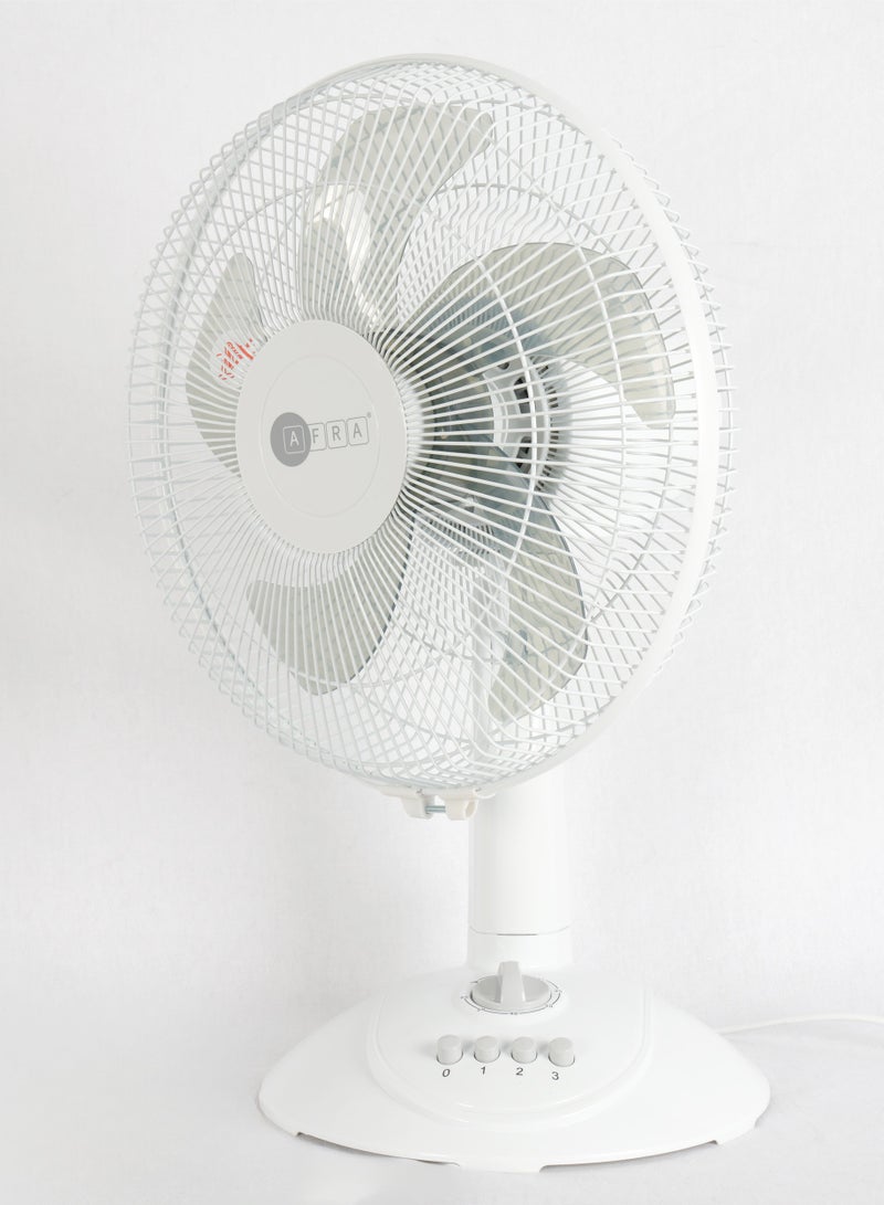 AFRA - Table Fan, 12 Inch, 60w, 1200 RPM, With 3 Speed Controller 60 Minutes Timer, 1 Year Warranty AF-1260TFWT White - Image 1