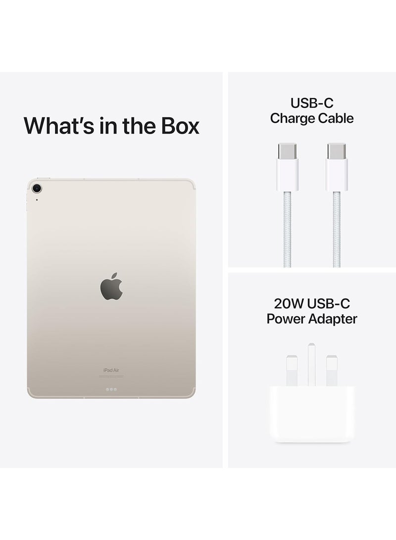أبل - iPad Air 2024 (الجيل السادس) مقاس 13 بوصة وسعة 128 جيجابايت بتقنية Starlight 5G - إصدار الشرق الأوسط - Image 1