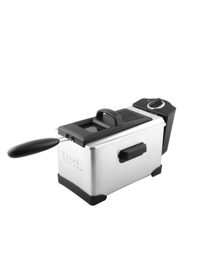 gvc pro Stainless Steel Deep Fryer With Temperature Control 3 L 1500 W GVCDF-1030 Silver/Black  - Image 1