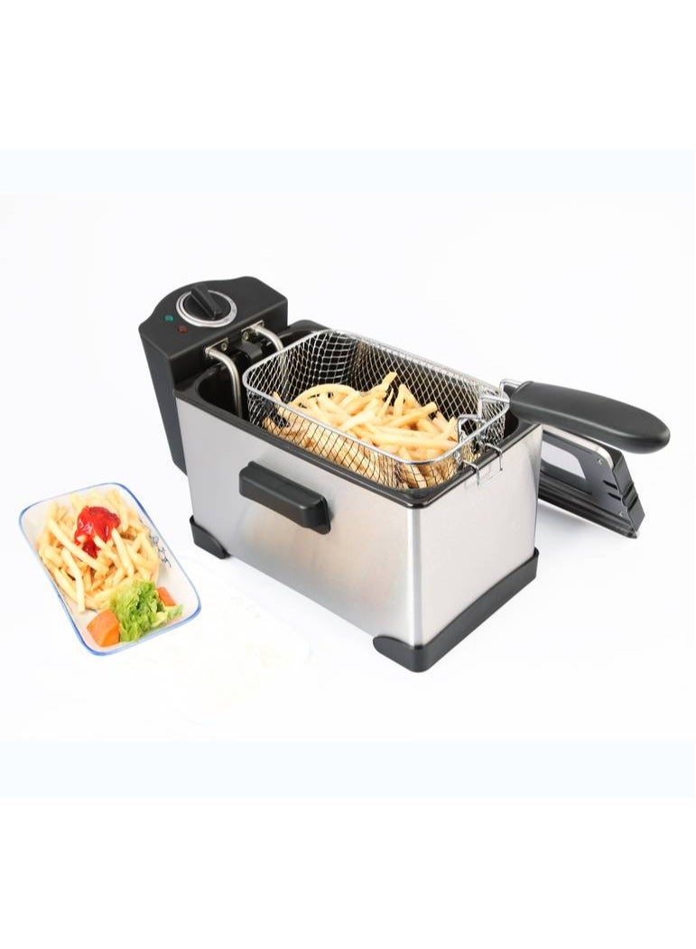 gvc pro Stainless Steel Deep Fryer With Temperature Control 3 L 1500 W GVCDF-1030 Silver/Black  - Image 2