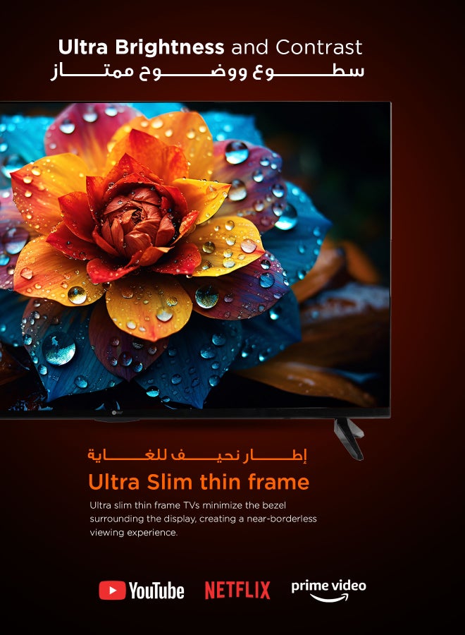 عفرا - تلفزيون ذكي 43 بوصة UHD 4K بدون إطار LED Android 11 HDMI USB VGA اتصال بالكمبيوتر ووحدة التحكم في الألعاب بث عبر الإنترنت Netflix Hulu YouTube Prime Video - Image 1