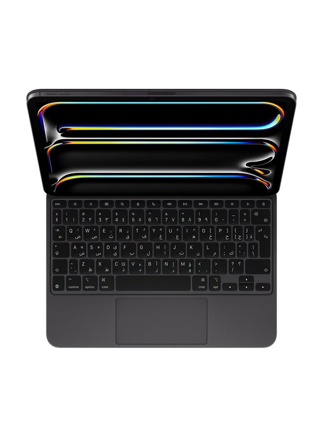 iPad Magic Keyboard for iPad Pro 11-inch (M4), Great Typing Experience, Built-in Trackpad, Function Row, Arabic - Black