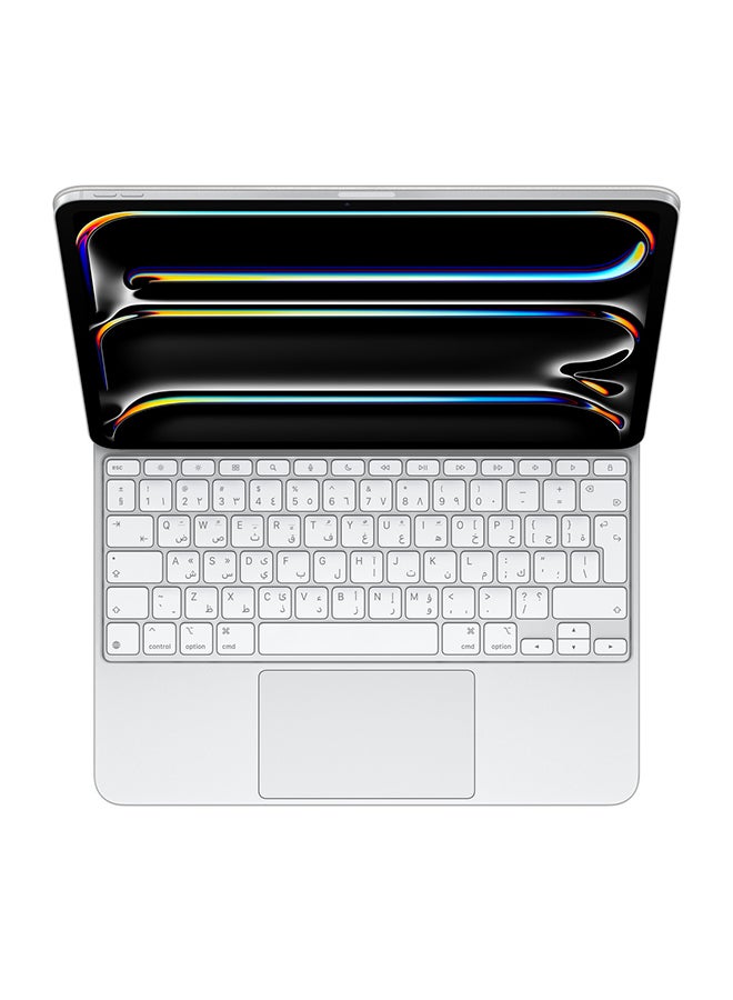 Apple Apple iPad Magic Keyboard for iPad Pro 13-inch (M4), Great Typing Experience, Built-in Trackpad, Function Row, Arabic White - Image 1