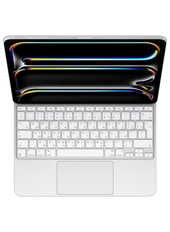 Apple iPad Magic Keyboard for iPad Pro 13-inch (M4), Great Typing Experience, Built-in Trackpad, Function Row, Arabic White - Image 1