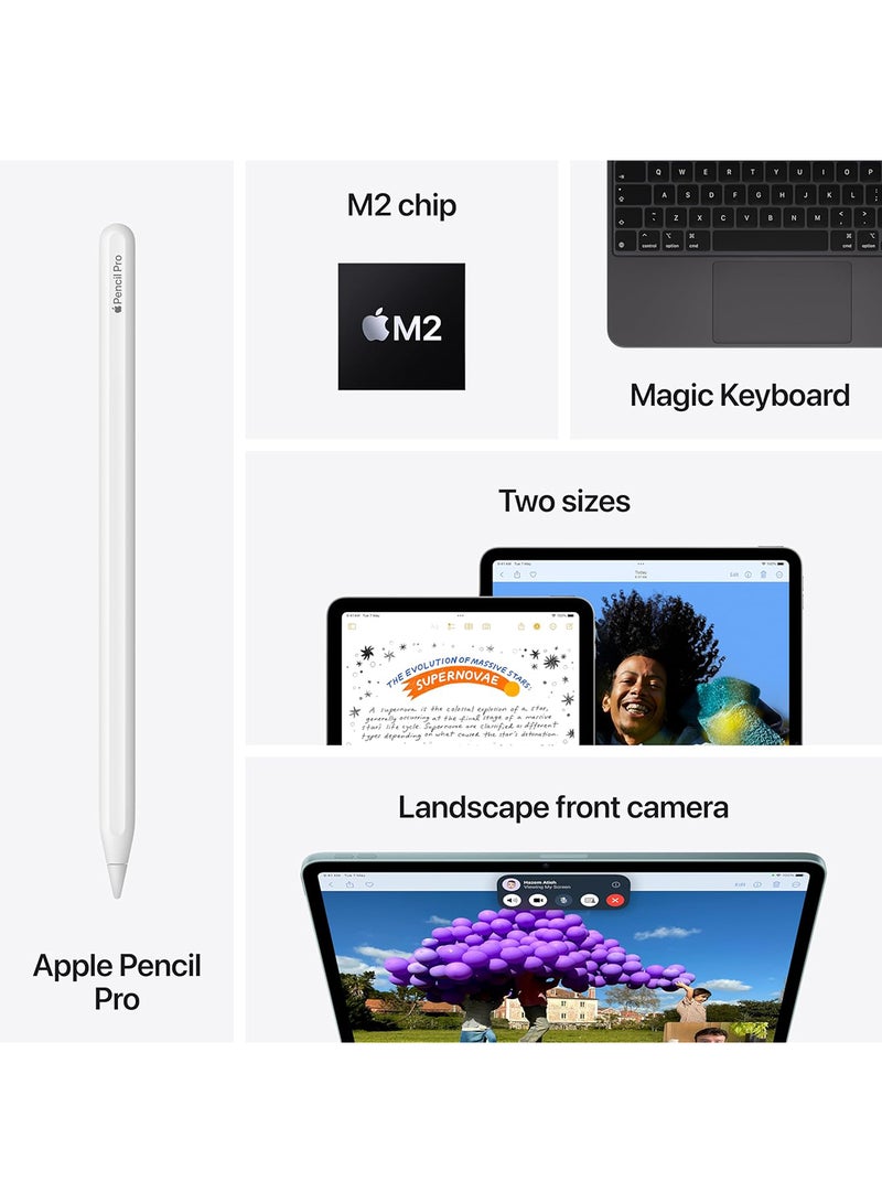 أبل - iPad Air 2024 (الجيل السادس) M2 مقاس 11 بوصة وسعة 256 جيجابايت وواي فاي رمادي - إصدار عالمي - Image 1