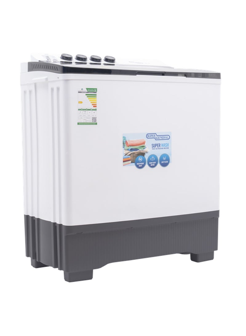 SUPER GENERAL Semi Automatic Washing Machine With Lint Filter 14 kg KSGW1555 White - Image 3