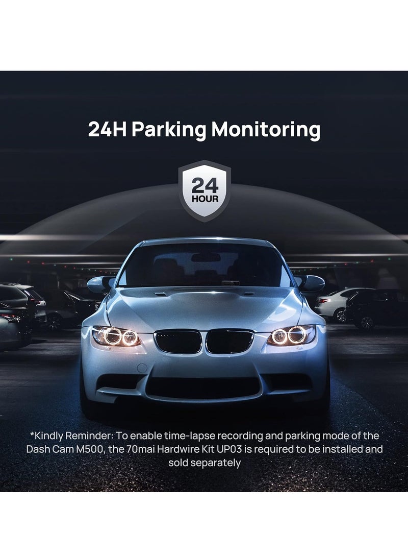 70mai - Dash Cam M500, Built-In 128GB eMMC Memory,1944P, Powerful Night Vision With HDR,170° FOV, Parking Monitoring, Time Lapse Recording, Built-In GPS - Image 1