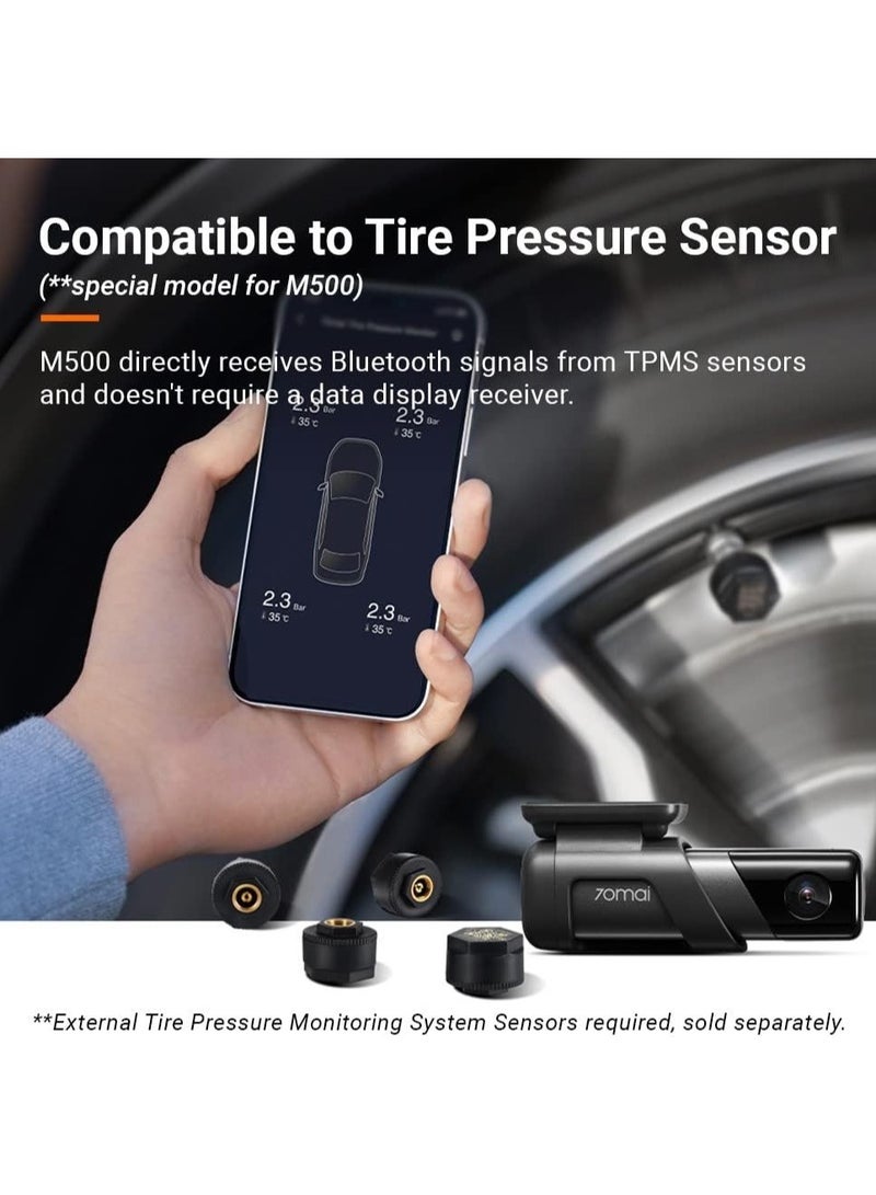 70mai - Dash Cam M500, Built-In 128GB eMMC Memory,1944P, Powerful Night Vision With HDR,170° FOV, Parking Monitoring, Time Lapse Recording, Built-In GPS - Image 1