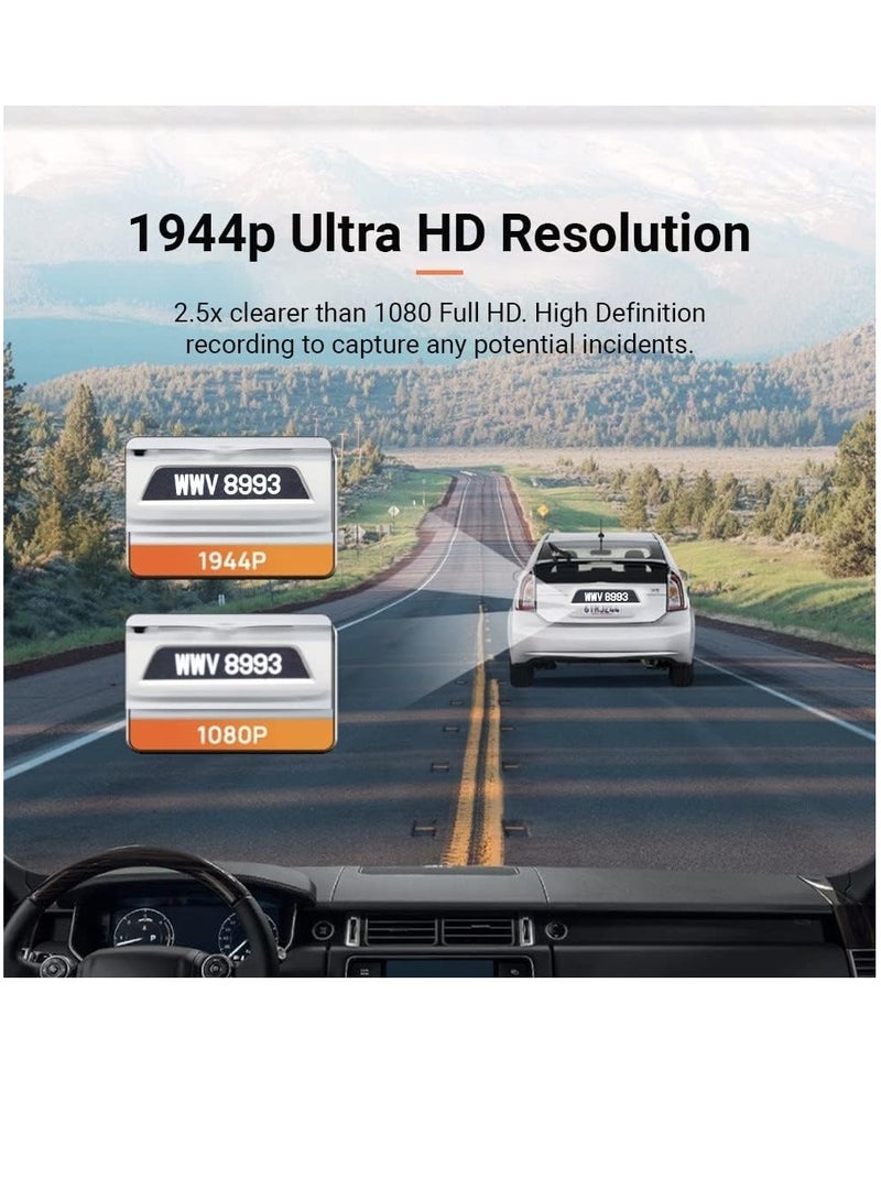 70mai - Dash Cam M500, Built-In 128GB eMMC Memory,1944P, Powerful Night Vision With HDR,170° FOV, Parking Monitoring, Time Lapse Recording, Built-In GPS - Image 1