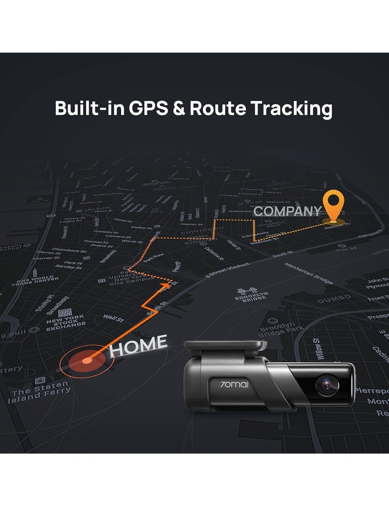 70mai - Dash Cam M500, Built-In 128GB eMMC Memory,1944P, Powerful Night Vision With HDR,170° FOV, Parking Monitoring, Time Lapse Recording, Built-In GPS - Image 1