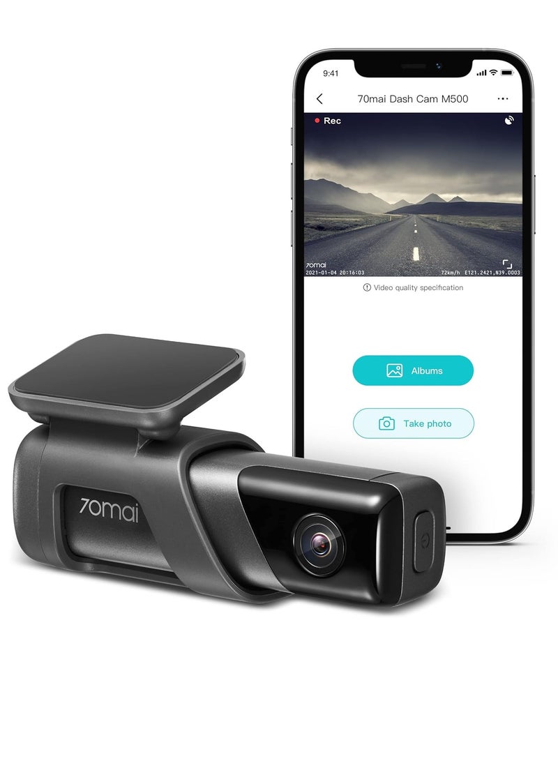 70mai - Dash Cam M500, Built-In 128GB eMMC Memory,1944P, Powerful Night Vision With HDR,170° FOV, Parking Monitoring, Time Lapse Recording, Built-In GPS - Image 1